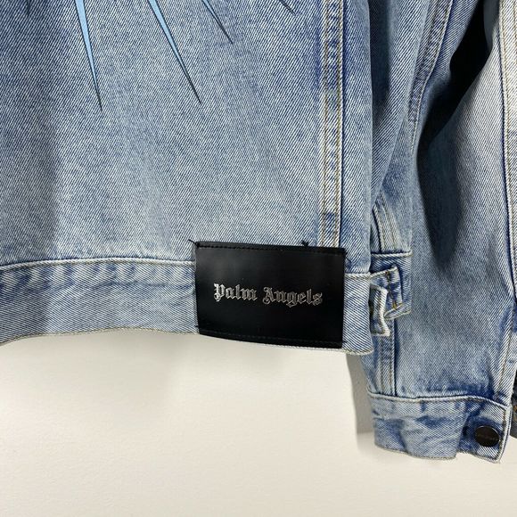 SOLD Palm Angels Blue Denim Jacket Size XL Men - Picture 7 of 12
